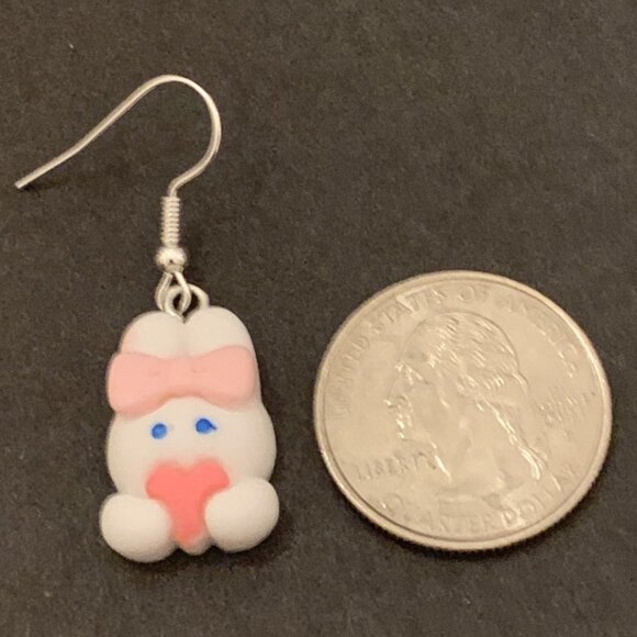 Valentine Earring, Love Earring, Bunny Earring, Easter Bunny, Gift Idea, Heart - Picture 4 of 5